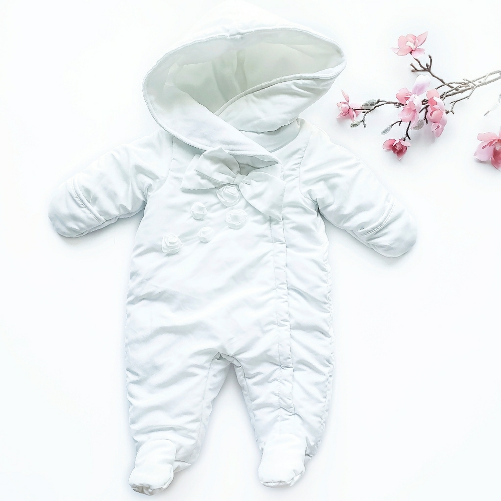 First Impressions White Snowsuit 3-6M